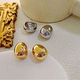 Boucles d'oreilles en métal géométrique lisse elliptique pour femmes, cadeau de fête de vacances sportive, bijoux de mode OL, accessoires de charme 231219