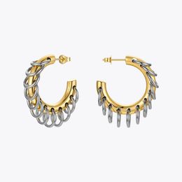 Stud ENFASHION Punk cercle boucle boucle d'oreille en acier inoxydable boucles d'oreilles pour femmes couleur or Brincos Feminino bijoux de mode E211304 231102