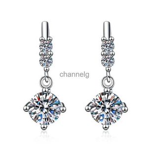 Stud ES0034 Lefei Fashion Diamondset Klassieke Fijne Moissanite Dangle Kwastje Oorbel Voor Vrouwen 925 Zilveren Feest Bruiloft Sieraden Geschenken YQ240110