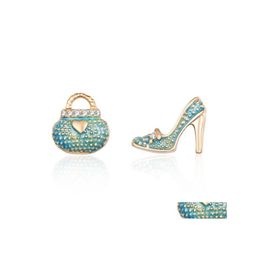 Stud Europe Fashion Jewelry Womens Pendientes asimétricos Lady Bag High Heel Drop Delivery Dhhqc