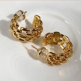 Boucles d'oreilles en forme de chaîne de chanvre européenne et américaine pour femmes, bijoux à la mode coréenne, Design personnalisé 231117