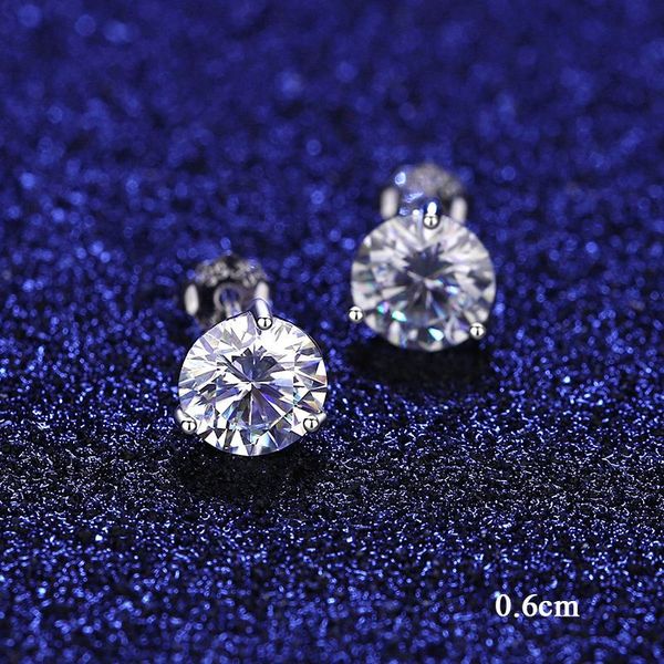 Stud estilo europeo Mosan diamante boda Stud joyería moda mujeres sexy Highend S Sier pendientes accesorios regalo de aniversario