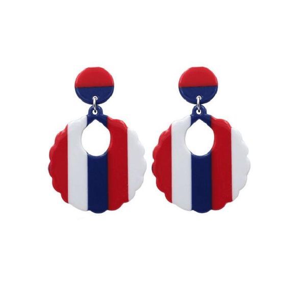 Stud exagération boucle d'oreille acrylique coeur boucles d'oreilles pour les femmes Jy 4th fête nationale indépendance livraison bijoux Dhsmw