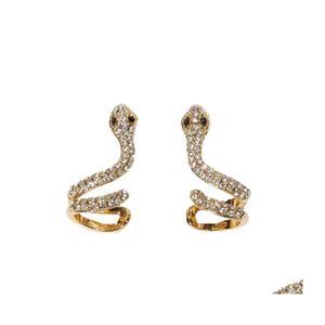 Stud Exagération Strass Serpent Pour Femmes Parti Cristal Déclaration Post Boucles D'oreilles Mode Oreille Bijoux Drop Livraison Otcti