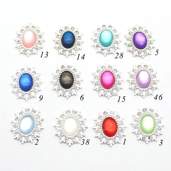 Nuevo 10pcs25*28 mm Oval Cat's Eye Lace Broche Broche Broche Headwear Accesorios de ropa DIY DIA EXQUISIT