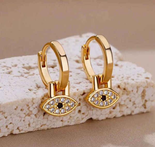 Boucles d'oreilles pendantes pour femmes, en acier plaqué or, œil de démon, nouvelle tendance, bijoux R231117, 2024