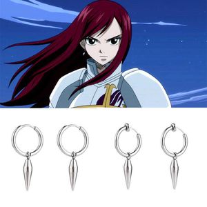 Stud Fairy Tail Erza Stud Pendientes Hombres Mujeres Pendientes de alta calidad Dibujos animados Anime Aleación Eardrop Ear Clip Ear Studs Cosplay Gifts Z0517