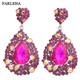 Stud FARLENA bijoux mode cristal grosse goutte d'eau boucles d'oreilles pour femmes robe de soirée de bal accessoire déclaration mariage 230714