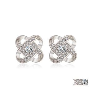 Stud Fashio Cz Zircon Boucles D'oreilles Pour Les Femmes Amour Coeur Éternel Super Flash Cristal Bijoux Design Party Drop Delivery Otq8E