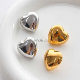 Stud Fashion Chunky Heart Boucles d'oreilles pour femmes plaqué or en acier inoxydable épais oreille goujons bijoux vintage cadeaux de fête YQ231026