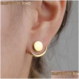 Stud mode Crescent Moon Fase oorbellen Leuke oorjacks Geometrische ronde oorbel voor vrouwen Zonnet Zonnet Zet oorschenken Drop levering Juwel Dhk7t