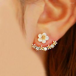 Stud Fashion Crystal Bijoux Mignon Fleurs de cerisier Boucles d'oreilles pour femmes Imitation Perle Petite Marguerite Brincos 2022Stud Kirs22