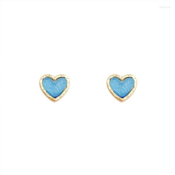 Stud Mode Mignon Coeur Bleu Boucles D'oreilles Belle Petite Boucle D'oreille Piercing Accessoire Simple Élégant JewelryStud Kirs22