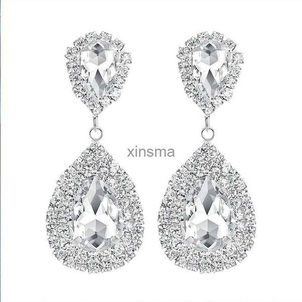 Stud Fashion Diamond Drop Crystal Pendientes Pendientes colgantes de bola para mujer YQ240129