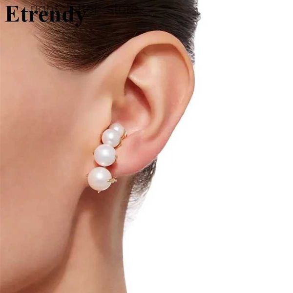 Boucles d'oreilles à la mode pour femmes, déclaration de personnalité, manchettes d'oreilles en perles, bijoux Brincos YQ231128