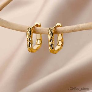 Stud Fashion Gold Color Square Hoop oorbellen voor vrouwen Trending metalen U-vormige Circle Earring Wedding Aesthetische sieraden Mujer