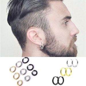 Stud Fashion Hip Hoop Ooy Earrings Femme Men Punk Punk Gothic en acier inoxydable Lover rond Round 3 couleurs Taille Bijoux d'oreille 2391