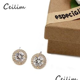 Stud Mode-sieraden Arrivals Classic High Quality Cubic Zirconia Earring Minimalistische bruiloft oorbellen voor vrouwen Designer Drop Deliver Dhhvv