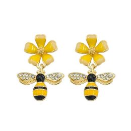 Stud mode sieraden bloem bijen oorbellen oorzaak bengelen drop levering dhzi1