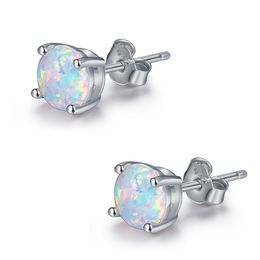 Stud mode sieraden Opal stud oorbellen voor vrouwen vuur 3-8 mm S925 Sterling Sier gevulde schattige bruiloft cadeau drop levering 2021 lulubaby dhe3i
