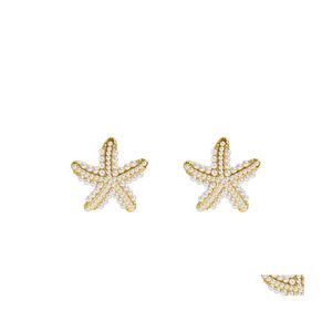 Stud Fashion Jewelry S925 Sier Boucles d'oreilles Perles en fausse perle Starfish Stud Boucle d'oreille Drop Delivery Dh6Uv