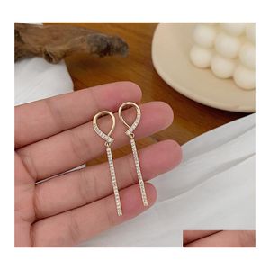 Stud Fashion Jewelry S925 Sliver Post Geometry Rhinstone Dangle Boucles d'oreilles Drop Delivery Dhgou