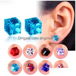 Stud Fashion Corée des boucles d'oreille coréen aimant Crystal Strong magnétique Boucles d'oreilles magnétiques non percées pour les femmes Bijoux de livraison des hommes DH5H1