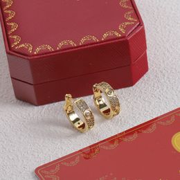 Stud Fashion Love Designer Earring Gold Designer Studs Diamond Ear Clip Luxe sieraden Dames voor vrouwen een goed cadeau