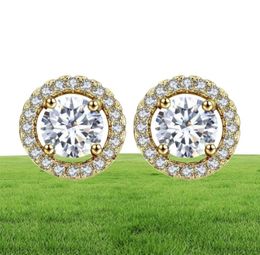 Stud Fashion Luxury 925 Silver Pin Cristaux de Rovskis 6mm Petites boucles d'oreilles en zircon pour les femmes Cadeau de Noël Bijoux coréens8275245