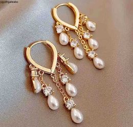 Stud Fashion Trend Uniek ontwerp Elegant delicaat Licht Luxe Pearl Tassel Oorrings Hoge juwelenfeestjes voor vrouwen VJAX