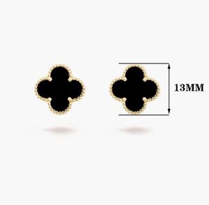 Stud Fashion Vintage 4/Cuatro Hojas Trébol Desinger Pendientes Plata 18K Chapado en Oro para Mujeres Titanio Acero Joyería de Boda Regalo