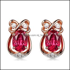 Stud Fine Ruby Pendant Fairy Earrings Fashion Sieraden Kerst Halloween Trending Products Beautif Drop Delivery 2021 MJfashion DHF8S