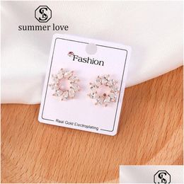 Ohrstecker Fl Zirkonia Blume Ohrringe für Frauen Mädchen Braut Mode Abend Party Hochzeit Designer Schmuck Drop Lieferung Dhzu0