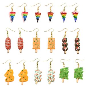 Goujon drôle Barbecue boucle d'oreille pour les femmes résine gâteau goutte boucles d'oreilles enfants à la main bijoux bricolage cadeaux livraison 2022 Smtc5