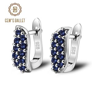 Stud GEM'S BALLET – boucles d'oreilles en pierre précieuse saphir bleu naturel, en argent Sterling 925, Vintage, bijoux fins pour femmes