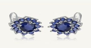 Stud Gem039s Ballet 1 89Ct Natuurlijke Blauwe Saffier Oorbellen Puur 925 Sterling Zilveren Bloemen Vintage Voor Vrouwen Fijne Sieraden 221106241316