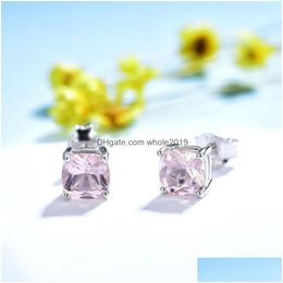 Stud edelsteen oorbellen voor vrouwen Sterling Sier Tanzanite Emerald Morganite Aquamarine Earring Drop levering sieraden Dhrit