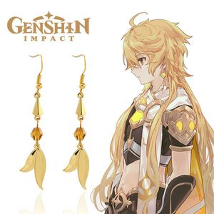 Stud Genshin Impact Oorbel Aether Fanart Geïnspireerd Cosplay Karakter Legering Hanger Oorbellen Voor Vrouwen Mannen Sieraden Accessoires 230710