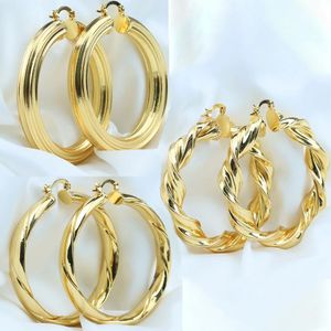 Stud Goud Kleur Oorbellen Koper Twisted Wire Hoop Earring voor Vrouwen Draad 60mm Cirkel Ronde Oor Accessoires Mode-sieraden 231218