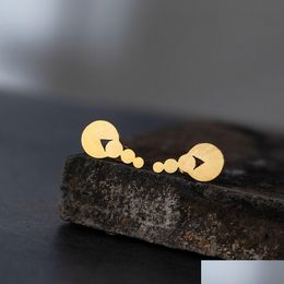 Stud Golden Korean Minimalist Iron Boucles d'oreilles en acier inoxydable Triangle pour les femmes Bijoux de mode Accessoires Gift Drop Delivery Dh7Ua