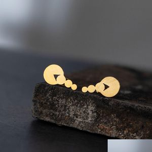 Stud Golden Korean Minimalist Iron Acero inoxidable Triángulo Pendientes para mujer Accesorios de joyería de moda Regalo Drop Delivery Dh7Ua