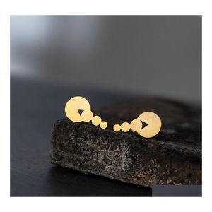 Stud Golden Korean Minimalist Iron Acero inoxidable Triangle Stud Pendientes para mujer Accesorios de joyería de moda Regalo Drop Delivery Dht2P