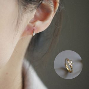 Stud GOLDtutu Custom Mini Diamond Boucles d'oreilles Pur 9k Or Zircon Tempérament Simple Japonais et Coréen 230223