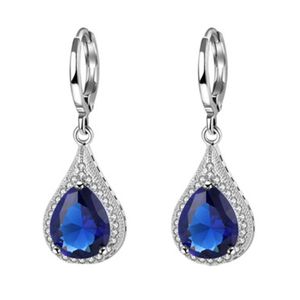 Stud magnifique forme de goutte d'eau bleu boucles d'oreilles en zircon cubique pour les femmes soirée élégante accessoires classique livraison de bijoux Dhlgh