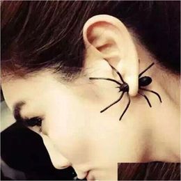 Stud Halloween Decoratie Kostuums Voor Vrouw 3D Py Black Spider Ear Earrin 220826 Drop Levering Sieraden Oorbellen Dhhkl