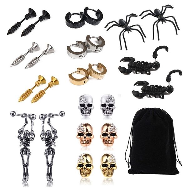 Stud Halloween décoration costumes d'halloween pour femme 3D effrayant noir araignée oreille boucles d'oreilles Haloween fête bricolage 220901