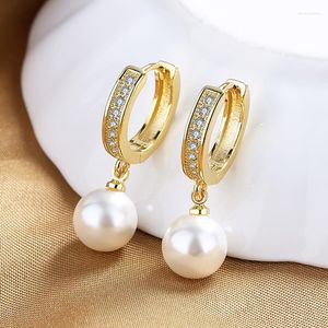 Stud Hemiston Big White Pearl Luxe oorbellen Europees Romantisch sieraden Gift voor vrouwen TF GiftStud Moni22