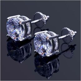 Stud Hoge kwaliteit Fashion Round Gold Sier Simated Diamond Oorrings voor heuphop sieraden Drop levering Dhgarden Dhoaf