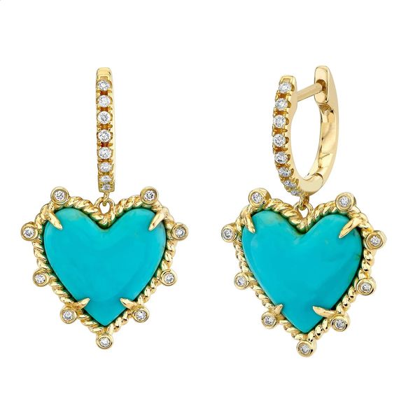 Stud Haute Qualité Géométrique Mode Bijoux En Forme De Coeur Turquoises Pierre Boucle D'oreille Bague Collier Or Couleur Jewlery Ensemble 231102