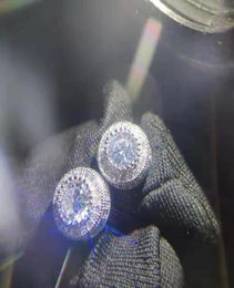 Boucles d'oreilles Hip Hop Bijoux Moisanite Microinlaid Round Vendre des accessoires de luxe pour hommes et femmes Kirs225992239